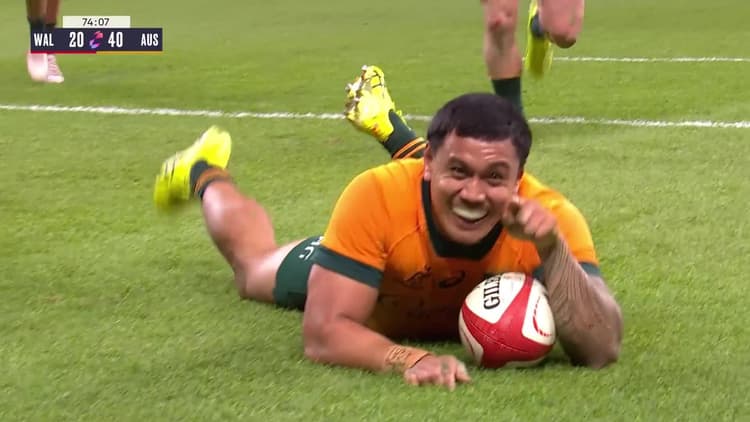 Len Ikitau's Try v Wales | Wallabies 2024