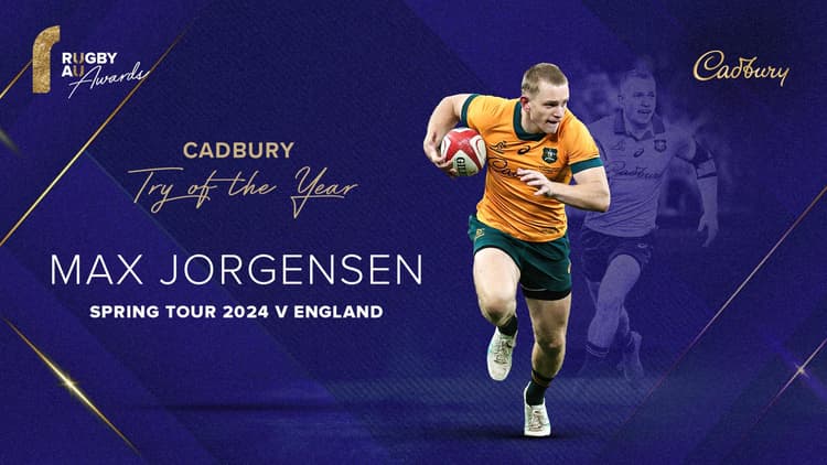 Max Jorgensen wins the Cadbury Try Of The Year