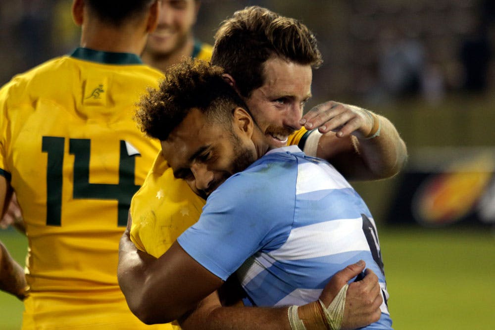 Wallabies celebrating victory. Photo: Rugby AU Media